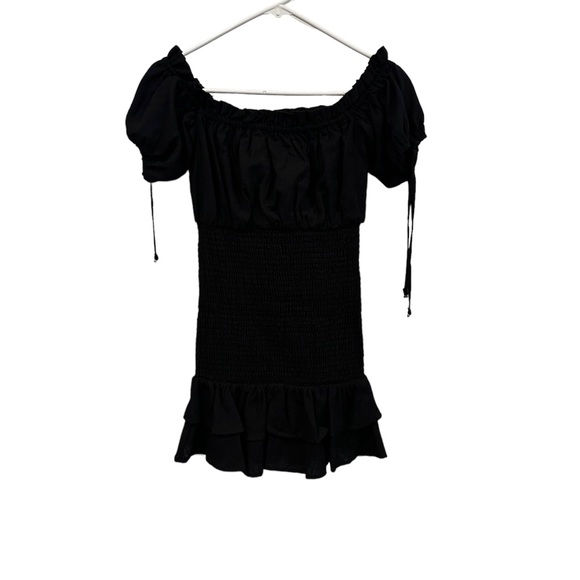 seven wondermay shirred dress black summer dress XS 190 - Picture 5 of 5